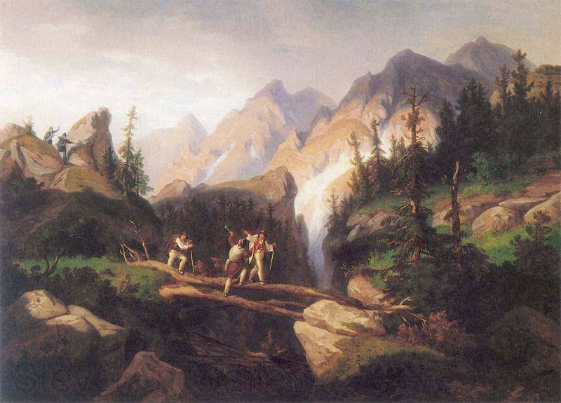 unknow artist Smugglers in the Tatra Mountains Norge oil painting art